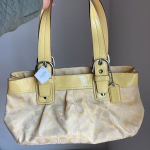 NWT spring yellow coach bag